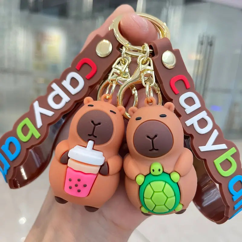 Cute Kabibara Keychain Set - Silicone Material