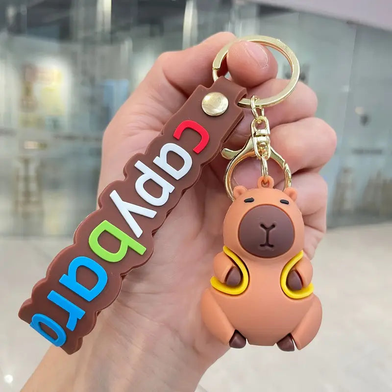 Cute Kabibara Keychain Set - Silicone Material