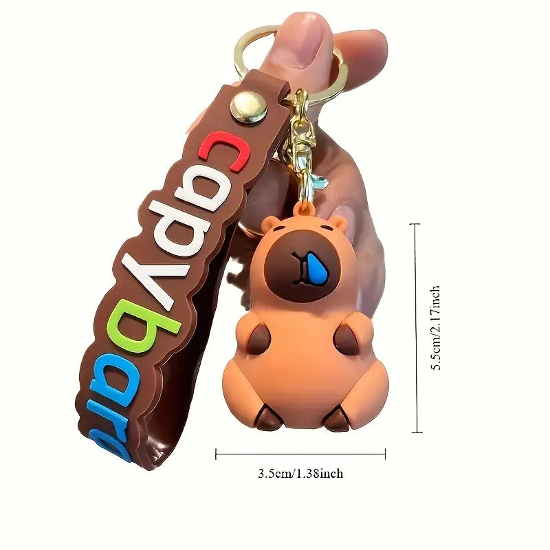 Cute Kabibara Keychain Set - Silicone Material