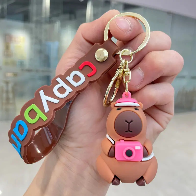 Cute Kabibara Keychain Set - Silicone Material