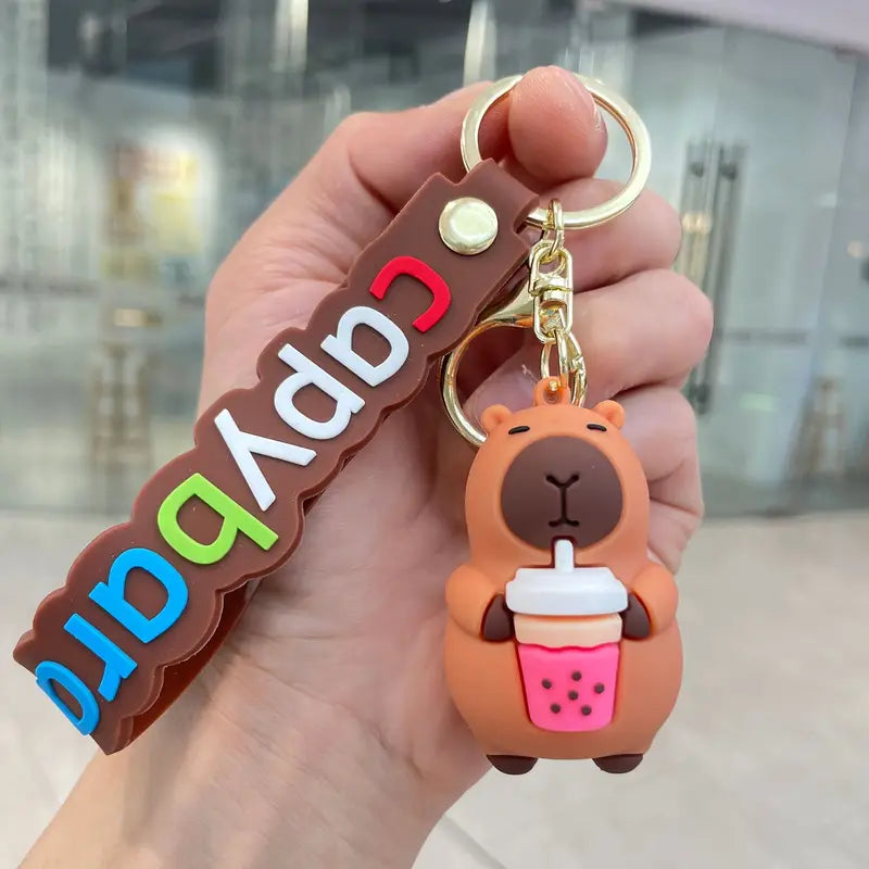 Cute Kabibara Keychain Set - Silicone Material